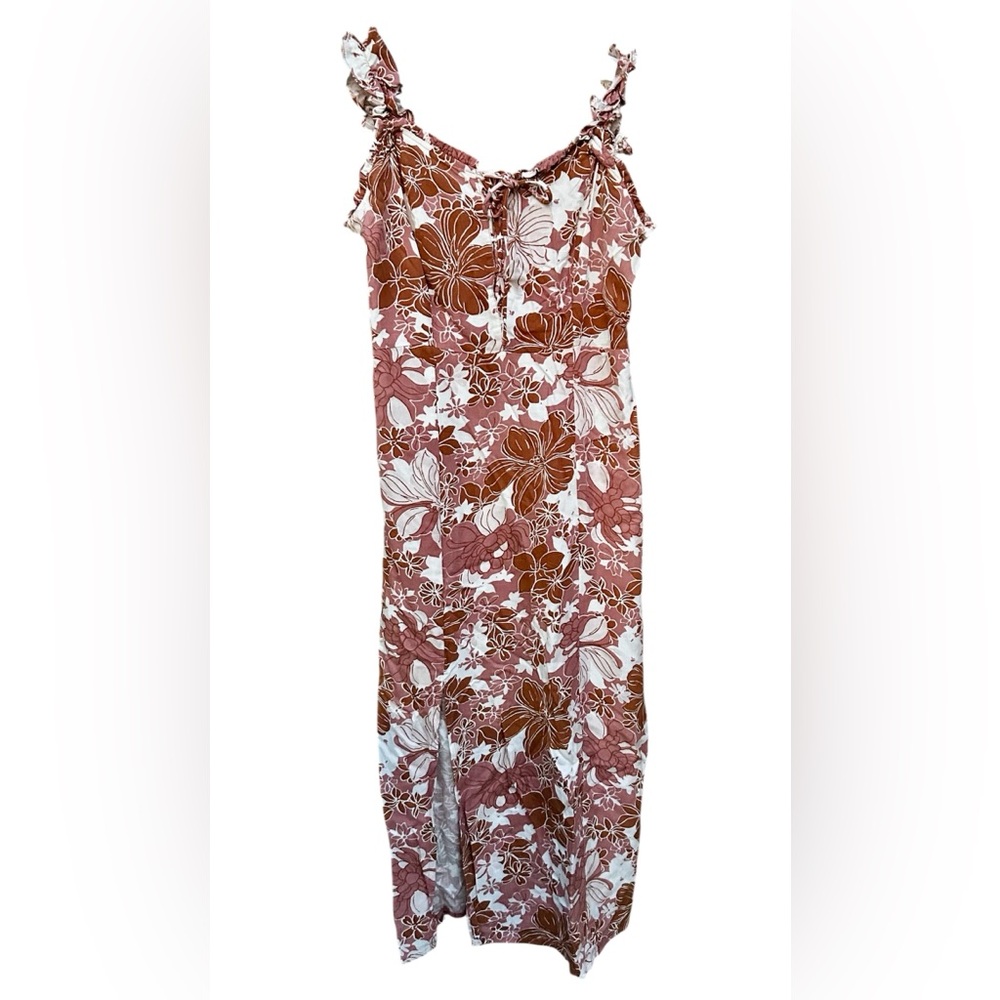 Japna Dress Floral Tropical Ruffle Straps Sz. Medium